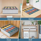 Joyoldelf Sock Drawer Organizer Divider Underwear Organizer 16-cell Fabric - Image 4