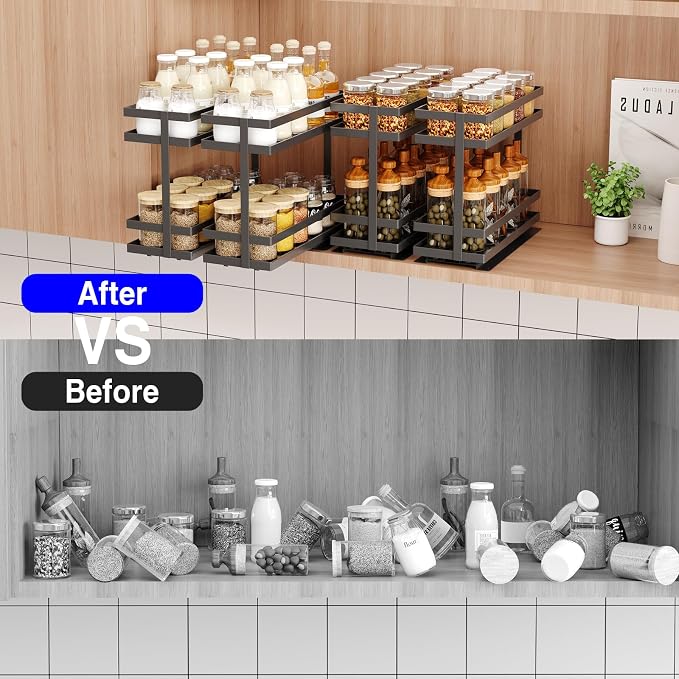 Mustorn 2 Pack Pull Out Spice Rack Organizer - Image 8