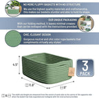 NaturalCozy 11.8"x8"x4.5” Rectangle Storage Baskets - Image 2