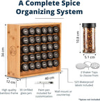 AllSpice Spice Rack Organizer, 525 Unique Labels, Countertop or Wall Mount - Image 3