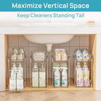 Vtopmart 4 Pack Higher Bathroom Organizer, 2 Tier White Under Sink Organizers - Image 9