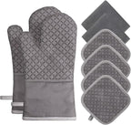 Oven Mitts and Pot Holders 8pcs Set, Cotton Oven Glove by Owfeel