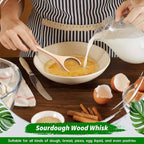 FoldTier 12 Inch Wooden Danish Dough Whisk Sourdough Whisk Dough Mixer Bread - Image 3