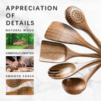 Wooden Spoons for Cooking, Nonstick Cooking Utensil Set - Image 4