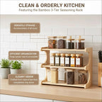 Spice Rack, 3-Tier Bamboo Spice Rack Organizer - Image 5
