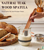 2 Pack Wooden Spurtle for Sourdough Starter, Reaching Bottom of Jar, Dough Whisk - Image 4