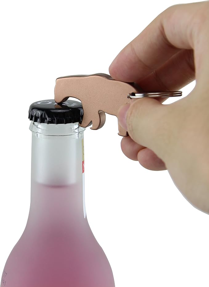 Swatom Bear Aluminum Alloy Beer Bottle Opener Keychain Key Tag Chain Ring - Image 7