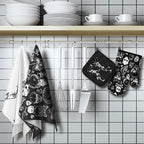 Leinuosen 6 Pcs Skull Kitchen Decor Set Kitchen Towels Gothic Oven Mitts and - Image 2