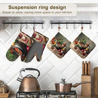 Herbs Spices Seasonings Oven Mitts and Pot Holders Set of 4, Heat Resistant Non - Image 5