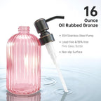 16 OZ Pink Glass Soap Dispenser - Image 4