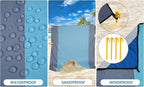 WIWIGO Beach Blanket Waterproof Sandproof Beach Mat 79" X 83"/10'x9'for 2-8 - Image 2