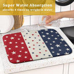 Blue Red White Star July of 4th Patriotic Dish Drying Mat - Image 6