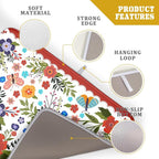 Large Microfiber Dish Drying Mat Red Floral Absorbent Drying Pad - Image 4
