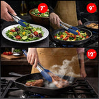 Kitchen Tongs with Silicone Tips Set of 3 Heat Resistant Tongs - Image 7