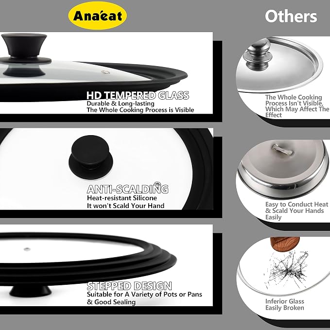 Anaeat Silicone Universal Lid for Pots, Pans and Skillets - Image 6