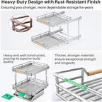Pull out Cabinet Organizer, 2 Tiers 17"W X 21"D, Heavy Duty Smooth Sliding - Image 8
