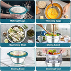 TeamFar Mixing Bowls with Colander Set, Stainless Steel Strainer and Nesting - Image 7