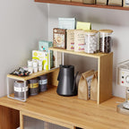 Cabinet Organizer Shelf, 2-Tier Kitchen Counter Organizer Corner Shelves Coffee - Image 3