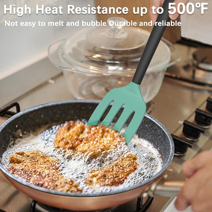 Coukre 2 Pack Silicone Spatula Set, High Heat Resistant, BPA Free Kitchen - Image 4