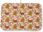 Christmas Dish Drying Mat 18x24 Inch Winter Brown Gingerbread Man Dish Drainer by Sorktse