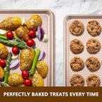 Wildone 2 Pack Half Sheet Baking Pans, Honeycomb Embossed Nonstick Baking Sheet - Image 6