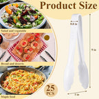 Tessco for you 25 Pcs Plastic Tongs for Serving Bulk, 9 Inch Plastic Disposable - Image 2