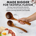 Zulay Kitchen Extra-Large 5-Piece Wooden Spoon Set - Image 3