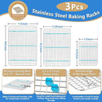 P&P CHEF 17.5 + 16 + 10.4 Inch Baking Sheet and Rack Set, Stainless Steel - Image 3