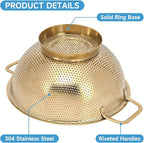 Gold Strainer for Kitchen, Stainless Steel Colander - Image 5