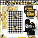 Leinuosen 6 Bee Kitchen Towels Kitchen Decor and Accessories Set Floral Plant - Image 3