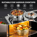 Hybrid Nonstick 4-Quart Stockpot, 9.5 Inch Stainless Steel Stockpot - Image 2