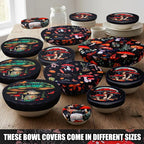 Patelai 10 Pcs Bowl Covers Reusable in 5 Size Stretch Cloth Fabric Elastic Food - Image 6