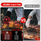 BBQ & Grill Gloves, Oven Gloves, 1472°F Silicone Oven Mitts Heat Resistant - Image 3