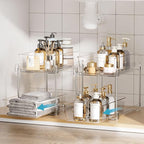 Vtopmart 8 Pack Bathroom Organizer, 2 Tier Clear Under Sink Organizers Vanity - Image 3