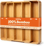 SMIRLY Silverware Drawer Organizer – Bamboo Kitchen Drawer Organizer, by Smirly