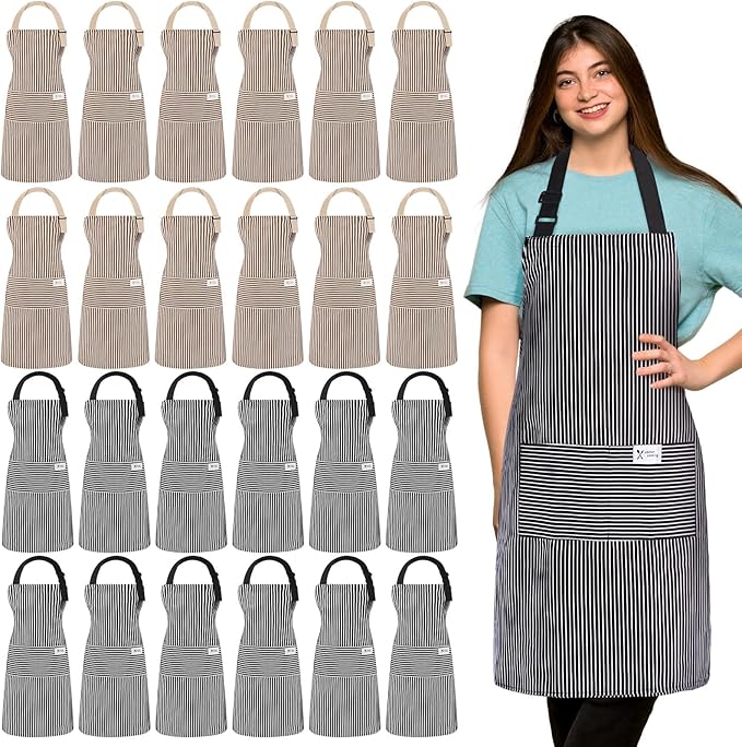 Janmercy 24 Pcs Aprons for Women Men by Janmercy