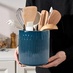 JIEMEI HOME Kitchen Utensil Holder, 7.2" Large Ceramic Stable Utensil Crock - Image 6