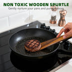 5 PCS Wooden Spatula for Cooking, Natural Teak Wooden Utensil Set, Non-Toxic - Image 4