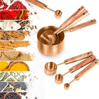 Collection 8 Piece Rose Gold Measuring Cups Set and Measuring Spoons - Image 4