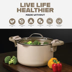 GOTHAM STEEL 5 Qt Ceramic Stock Pot Multipurpose Pasta Pot - Image 4
