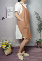 Cotton Cross Back Aprons Solid Color Cooking Kitchen Garden Smock - Image 5