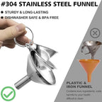 Anaeat Stainless Steel Mini Kitchen Funnel Set, 3 Pack Durable Metal Filling - Image 4