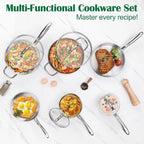E-far 10-Piece Stainless Steel Cookware Set, Induction Pots and Pans Set - Image 6