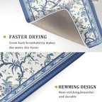 Giwawa Chinoiserie Dish Drying Mat 18x24in Blue White Oriental Floral Birds - Image 3