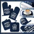 12 Pcs Farmhouse Kitchen Decor Sets 4 Blue Kitchen Hand Towels 4 Dish Clothes 2 - Image 6