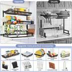 ADBIU Over The Sink Dish Drying Rack Snap-On Design 2 Tier Large Dish Rack - Image 5
