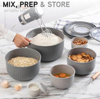 COOK WITH COLOR Prep Bowls with Lids- Wide and Deep Nesting Plastic Small - Image 5