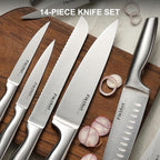 FIKSHOT 14 Pieces Knife Block Set German Stainless Steel - Image 7