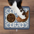 Blue Floral Dish Drying Mat for Kitchen Counter Vintage Flower Pattern - Image 9