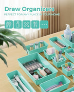 BiuLeon 25 PCS Plastic Drawer Organizers Set, 4-Sizes Vanity and Makeup - Image 3